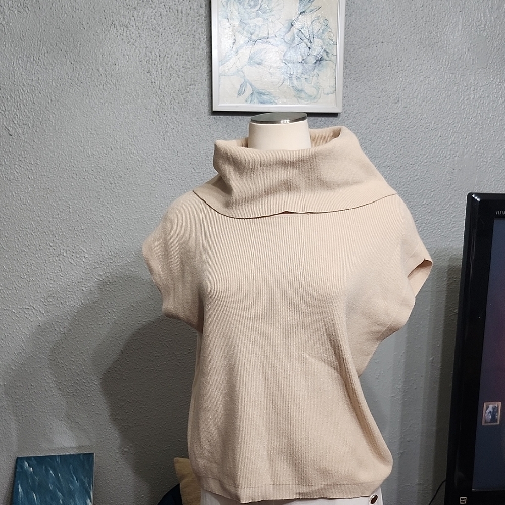 Vila Milano Beige Cowl Neck Sweater NWT Sz. M